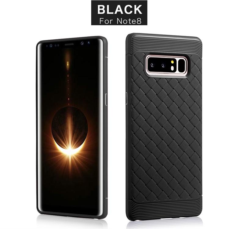 Woven Pattern Soft TPU Case for Samsung Galaxy Note 8 - Black-1