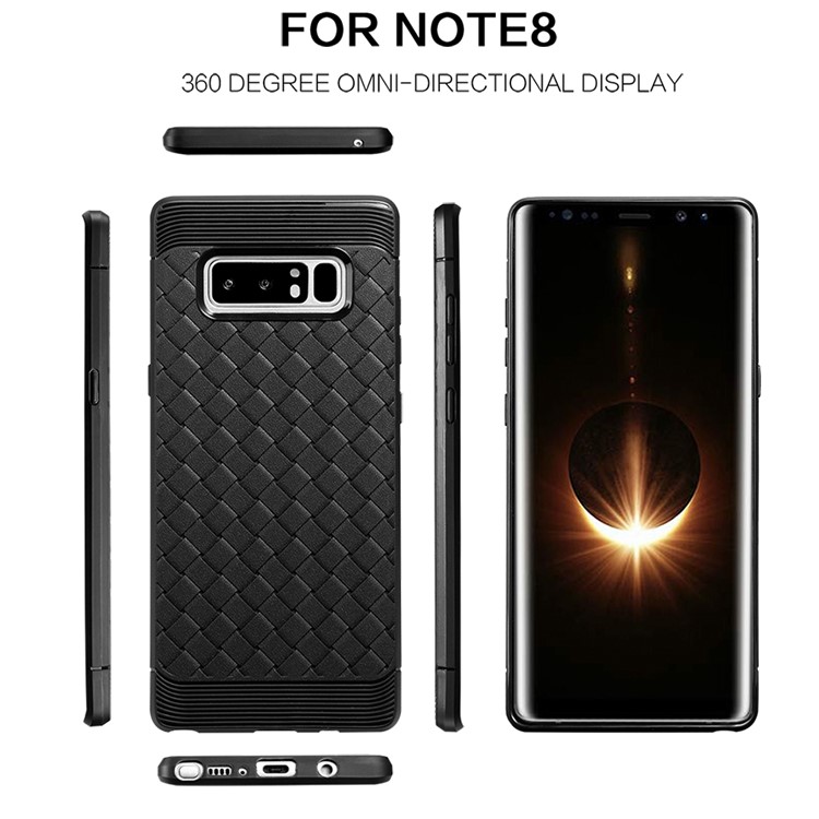 Woven Pattern Soft TPU Case for Samsung Galaxy Note 8 - Black-2