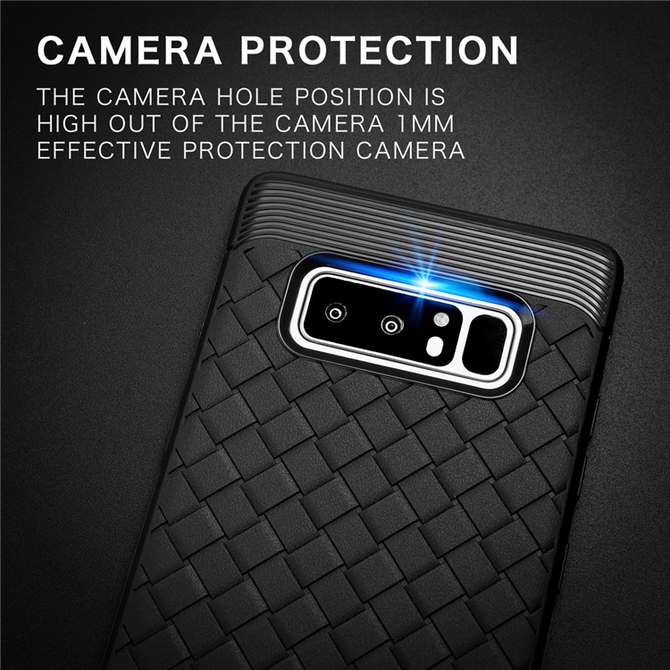 Woven Pattern Soft TPU Case for Samsung Galaxy Note 8 - Black-4