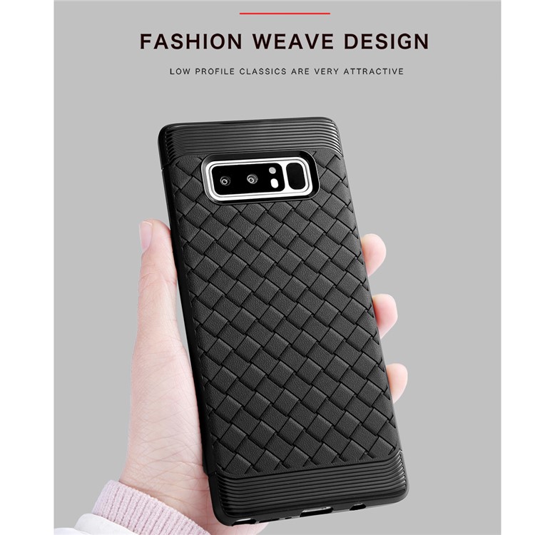 Woven Pattern Soft TPU Case for Samsung Galaxy Note 8 - Black-5