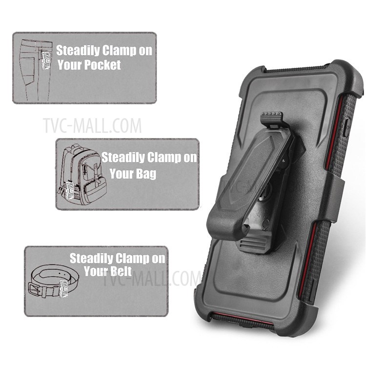 2-in-1 Heavy Duty PC + TPU Belt Clip Kickstand Case for Samsung Galaxy J7 Prime/On7 2016 - Black-5