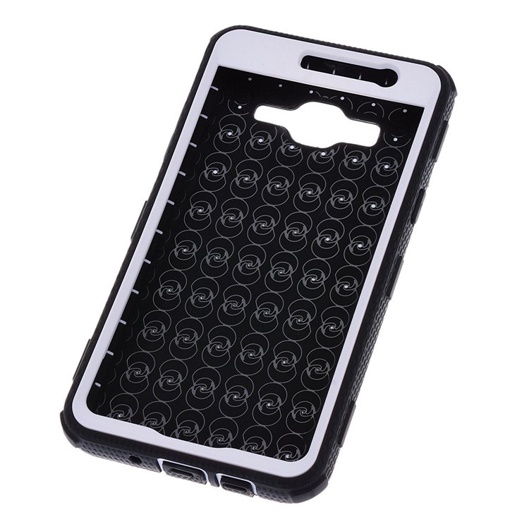Heavy Duty Rugged PC TPU Hybrid Belt Clip Kickstand Cover for Samsung Galaxy On5 G550 - White-4