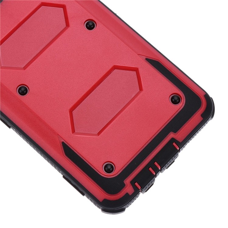 Heavy Duty Rugged PC TPU Hybrid Belt Clip Kickstand Shell for Samsung Galaxy On5 G550 - Red-5