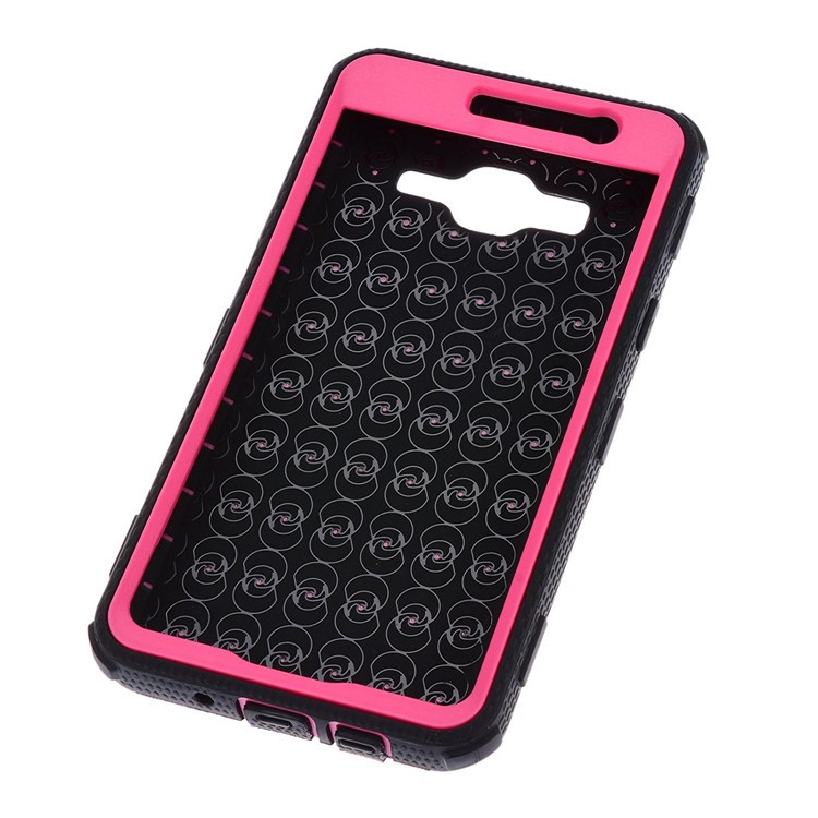 Heavy Duty PC TPU Combo Phone Case with Belt Clip Kickstand for Samsung Galaxy On5 G550 - Rose-3