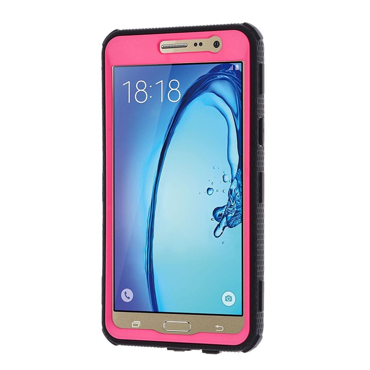 Heavy Duty PC TPU Combo Phone Case with Belt Clip Kickstand for Samsung Galaxy On5 G550 - Rose-4