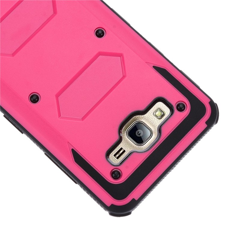 Heavy Duty PC TPU Combo Phone Case with Belt Clip Kickstand for Samsung Galaxy On5 G550 - Rose-5
