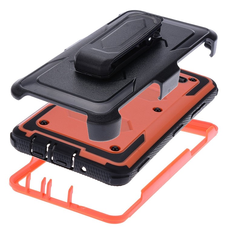 Heavy Duty PC TPU Combo Phone Cover with Belt Clip Kickstand for Samsung Galaxy On5 G550 - Orange-2