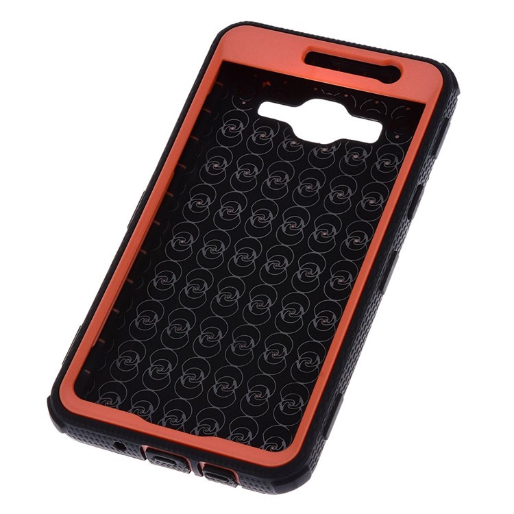 Heavy Duty PC TPU Combo Phone Cover with Belt Clip Kickstand for Samsung Galaxy On5 G550 - Orange-3
