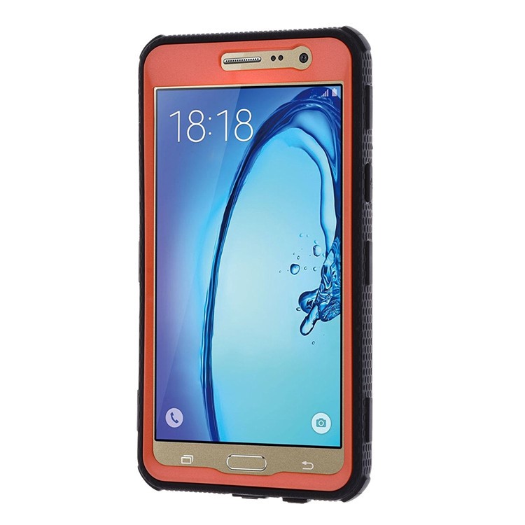 Heavy Duty PC TPU Combo Phone Cover with Belt Clip Kickstand for Samsung Galaxy On5 G550 - Orange-4