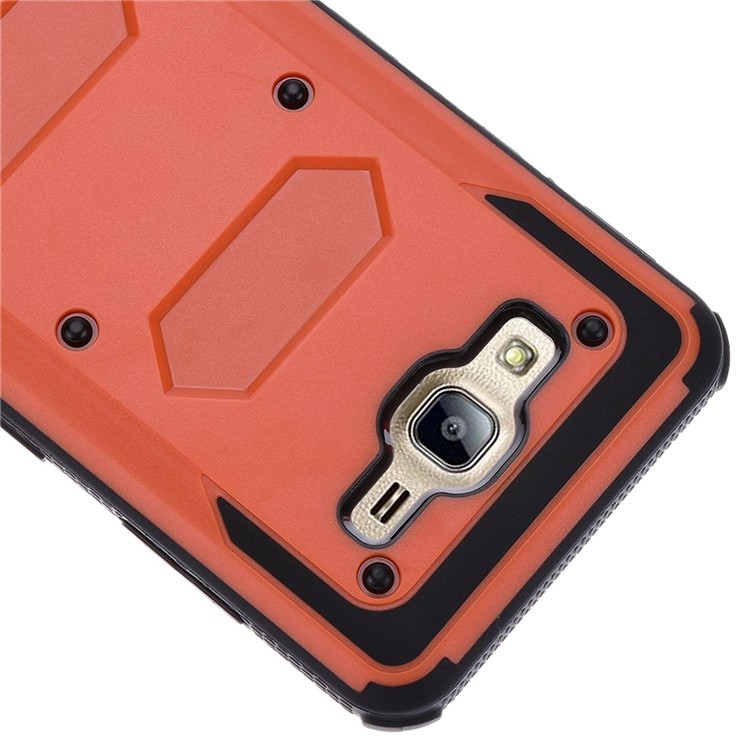 Heavy Duty PC TPU Combo Phone Cover with Belt Clip Kickstand for Samsung Galaxy On5 G550 - Orange-5