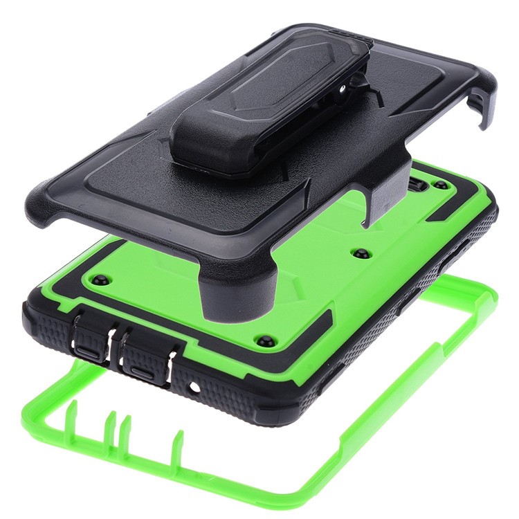 PC TPU Hybrid Heavy Duty Rugged Mobile Case with Belt Clip Kickstand for Samsung Galaxy On5 G550 - Green-2