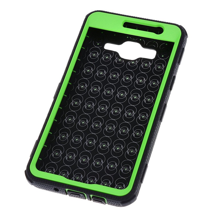 PC TPU Hybrid Heavy Duty Rugged Mobile Case with Belt Clip Kickstand for Samsung Galaxy On5 G550 - Green-4