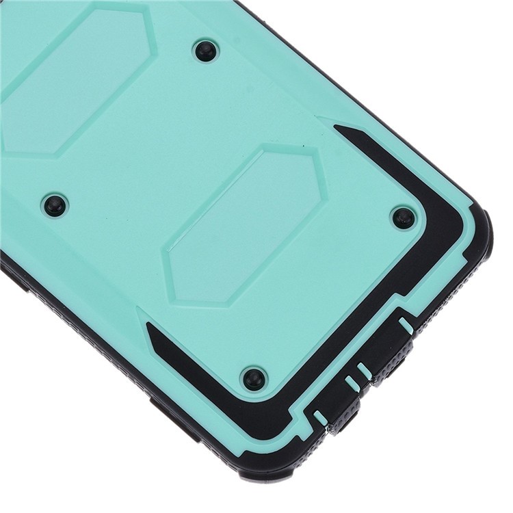 Heavy Duty Rugged PC TPU Hybrid Belt Clip Kickstand Mobile Casing for Samsung Galaxy On5 G550 - Cyan-6