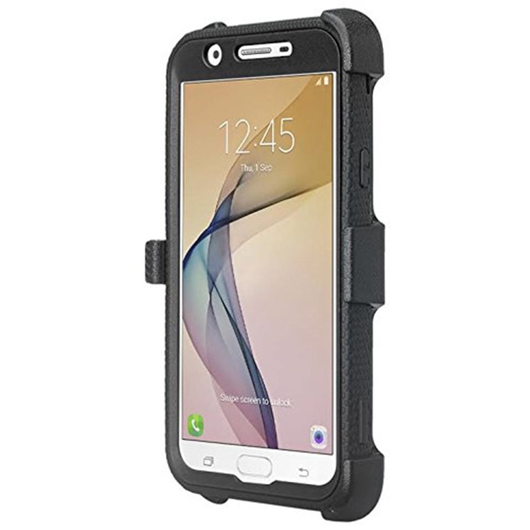 2-in-1 Heavy Duty PC + TPU Belt Clip Kickstand Cover for Samsung Galaxy J7 (2017) / J7 V / J7 Perx / J7 Sky Pro - Black-3