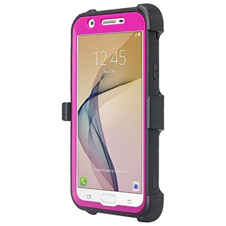 2-in-1 Heavy Duty PC + TPU Belt Clip Kickstand Case for Samsung Galaxy J7 (2017) / J7 V / J7 Perx / J7 Sky Pro - Rose-3