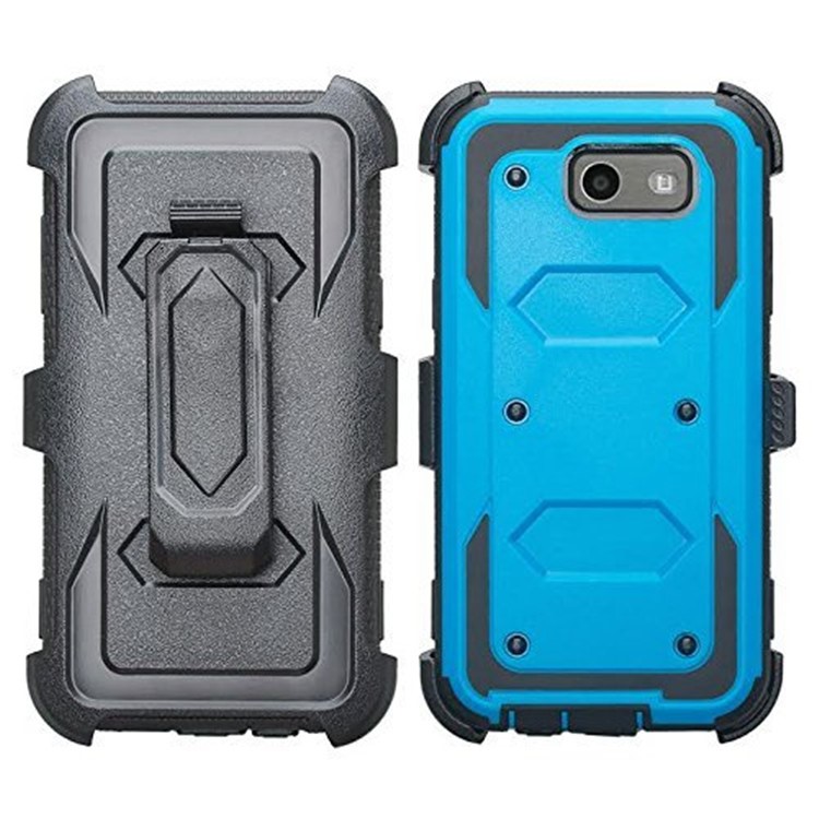 2-in-1 Heavy Duty PC + TPU Belt Clip Kickstand Mobile Phone Cover for Samsung Galaxy J7 (2017) / J7 V / J7 Perx / J7 Sky Pro - Blue-2