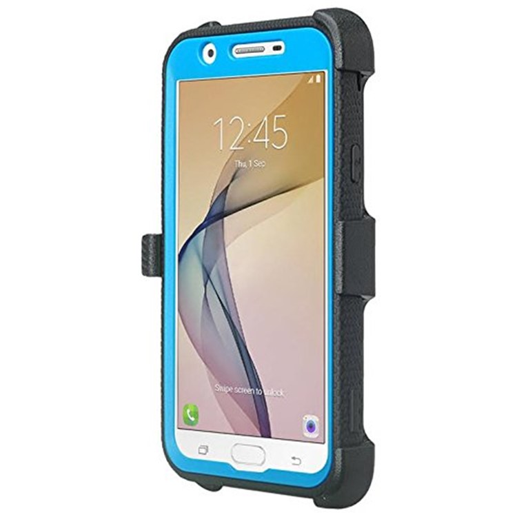 2-in-1 Heavy Duty PC + TPU Belt Clip Kickstand Mobile Phone Cover for Samsung Galaxy J7 (2017) / J7 V / J7 Perx / J7 Sky Pro - Blue-3