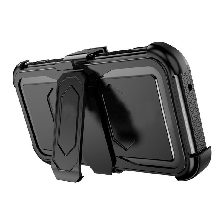 2-in-1 Heavy Duty PC + TPU Belt Clip Kickstand Cover for Samsung Galaxy J7 SM-J700 - Black-5