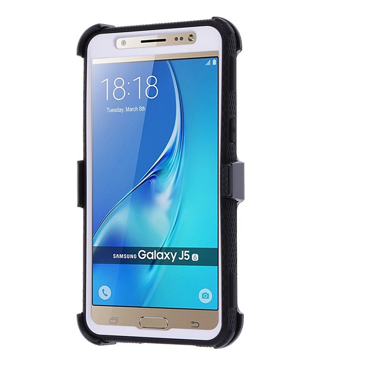 2-in-1 Heavy Duty PC + TPU Belt Clip Hybrid Case with Kickstand for Samsung Galaxy J5 (2016) - White-2