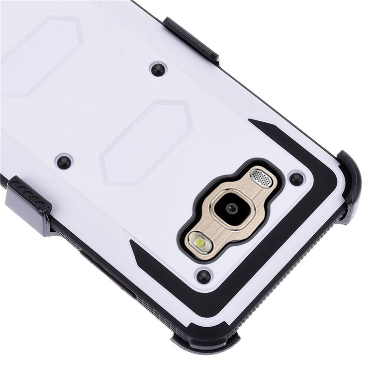 2-in-1 Heavy Duty PC + TPU Belt Clip Hybrid Case with Kickstand for Samsung Galaxy J5 (2016) - White-5