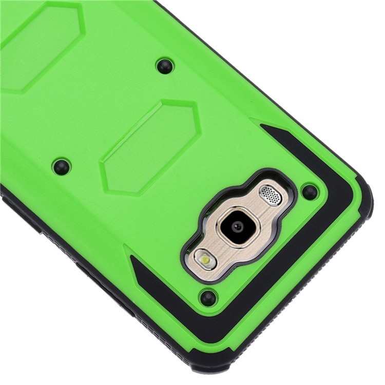 2-in-1 Heavy Duty PC + TPU Belt Clip Kickstand Shell for Samsung Galaxy J5 (2016) - Green-4