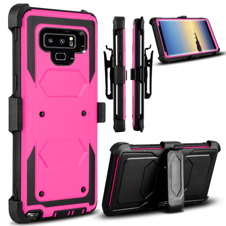 

Heavy Duty PC + TPU Hybrid Shell Case with Kickstand Belt Clip for Samsung Galaxy Note 8 SM-N950 - Rose