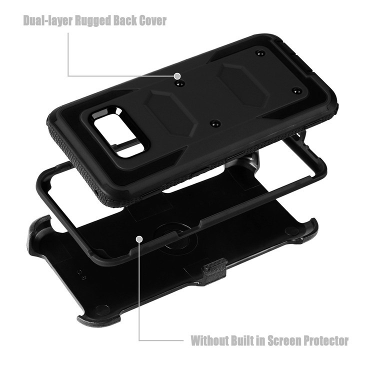 2-in-1 Heavy Duty PC + TPU Belt Clip Kickstand Cover for Samsung Galaxy S8 SM-G950 - Black-4