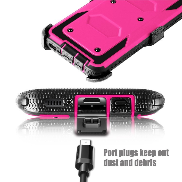 Custodia Per Cavalletto Per Clip Heavy-duty Per PC + TPU 2 In 1 Per Samsung Galaxy S8 SM-G950 - Rosa-5