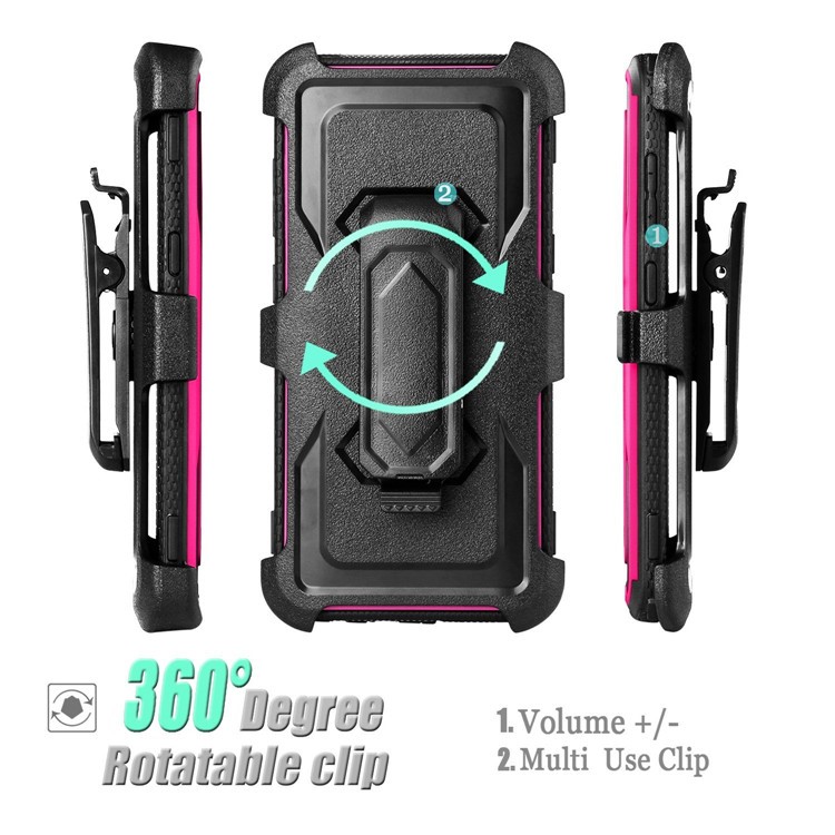 Custodia Per Cavalletto Per Clip Heavy-duty Per PC + TPU 2 In 1 Per Samsung Galaxy S8 SM-G950 - Rosa-6