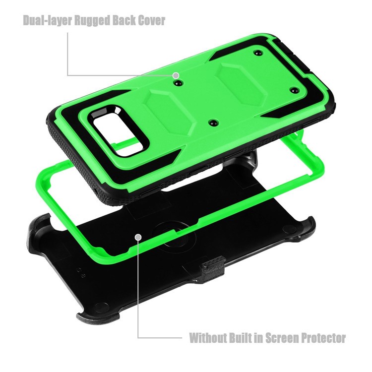 2-in-1 Heavy Duty PC + TPU Belt Clip Kickstand Casing for Samsung Galaxy S8+ SM-G955 - Green-4
