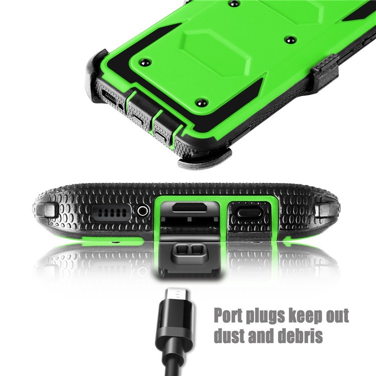 2-in-1 Heavy Duty PC + TPU Belt Clip Kickstand Casing for Samsung Galaxy S8+ SM-G955 - Green-5