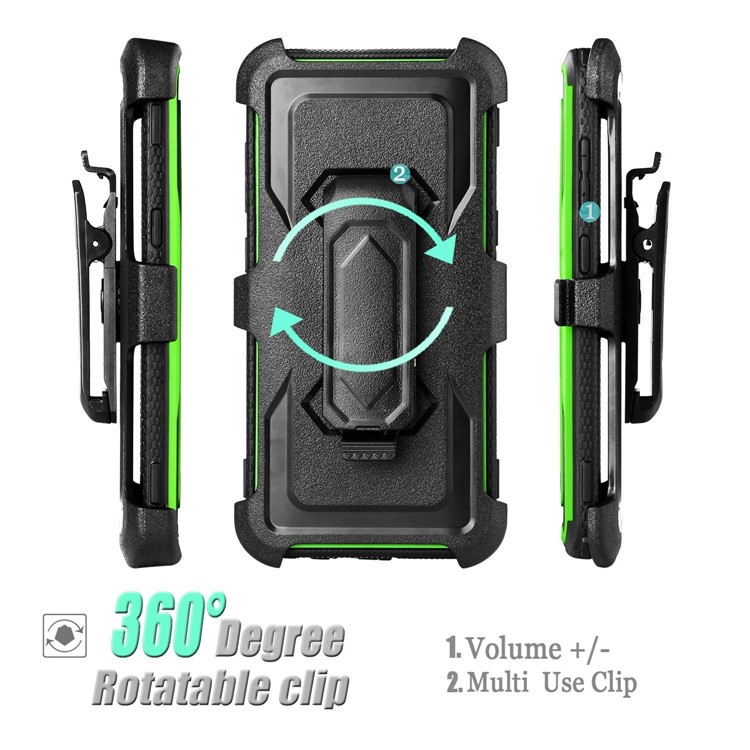 2-in-1 Heavy Duty PC + TPU Belt Clip Kickstand Casing for Samsung Galaxy S8+ SM-G955 - Green-6