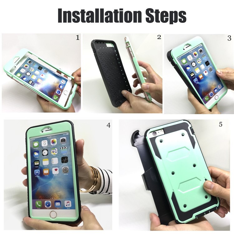 2-in-1 Schwere PC + TPU Gürtelclip Ständer Handy Abdeckung Für Samsung Galaxy S8 + SM-G955 - Cyan-7