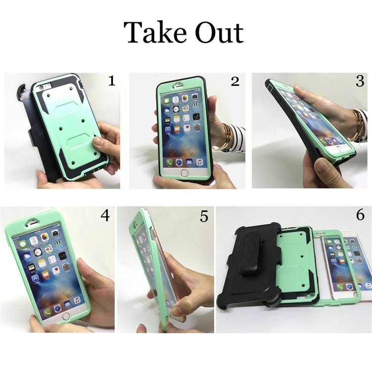 2-in-1 Schwere PC + TPU Gürtelclip Ständer Handy Abdeckung Für Samsung Galaxy S8 + SM-G955 - Cyan-8