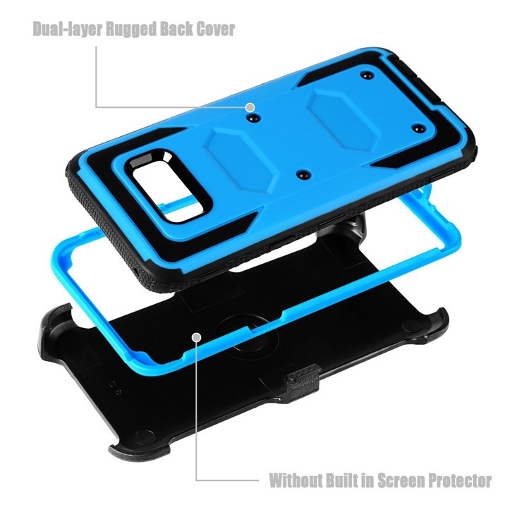 2-in-1 Heavy Duty PC + TPU Belt Clip Kickstand Cell Phone Cover for Samsung Galaxy S8+ SM-G955 - Blue-4