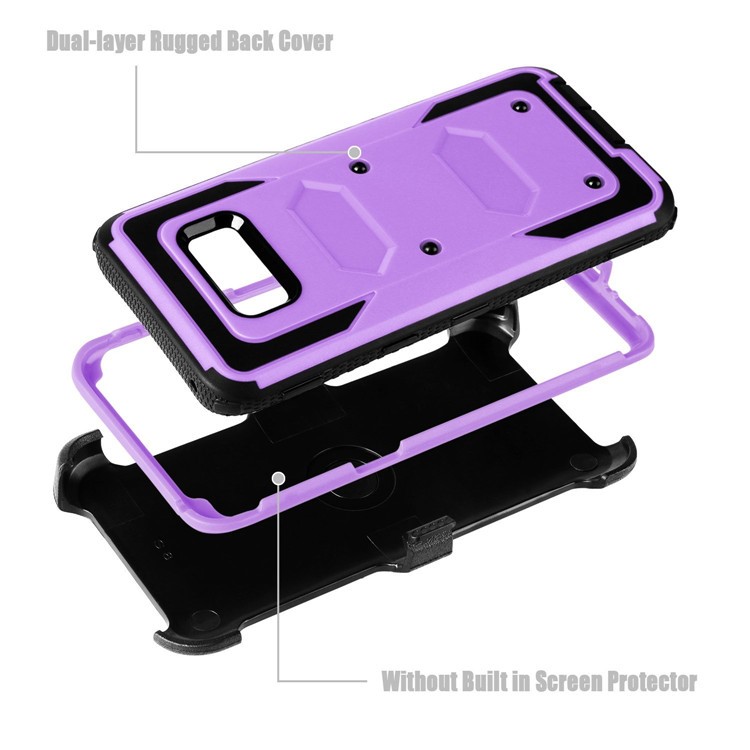 2-in-1 Heavy Duty PC + TPU Belt Clip Kickstand Back Casing for Samsung Galaxy S8+ SM-G955 - Purple-4