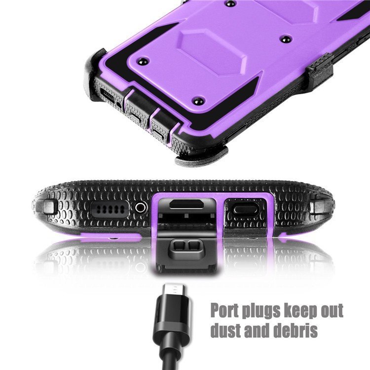2-in-1 Heavy Duty PC + TPU Belt Clip Kickstand Back Casing for Samsung Galaxy S8+ SM-G955 - Purple-5