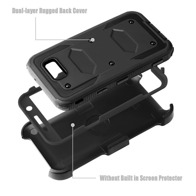 2-in-1 Heavy Duty PC + TPU Belt Clip Kickstand Cover for Samsung Galaxy J3 (2017) EU Version / J3 Pro (2017) / J3 Prime / J3 Emerge SM-J327 - Black-2