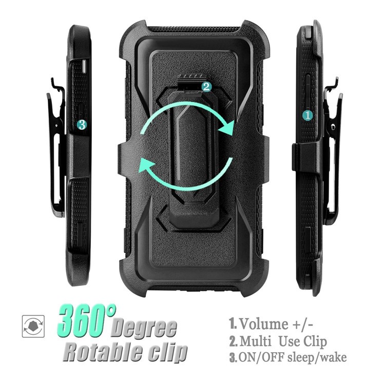 2-in-1 Heavy Duty PC + TPU Belt Clip Kickstand Cover for Samsung Galaxy J3 (2017) EU Version / J3 Pro (2017) / J3 Prime / J3 Emerge SM-J327 - Black-6