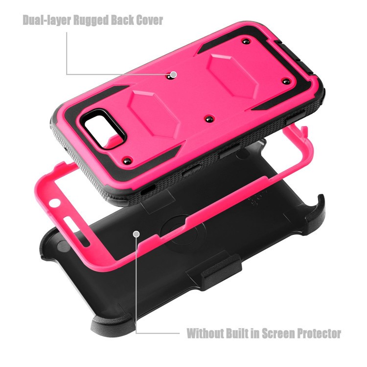 2-in-1 Heavy Duty PC + TPU Belt Clip Kickstand Case for Samsung Galaxy J3 (2017) EU Version / J3 Pro (2017) / J3 Prime / J3 Emerge SM-J327 - Rose-2