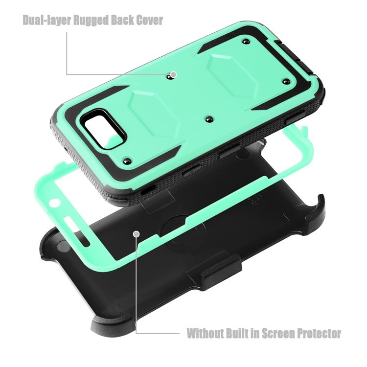 2-in-1 Heavy Duty PC + TPU Belt Clip Kickstand Mobile Phone Cover for Samsung Galaxy J3 (2017) EU Version / J3 Pro (2017) / J3 Prime / J3 Emerge SM-J327 - Cyan-2