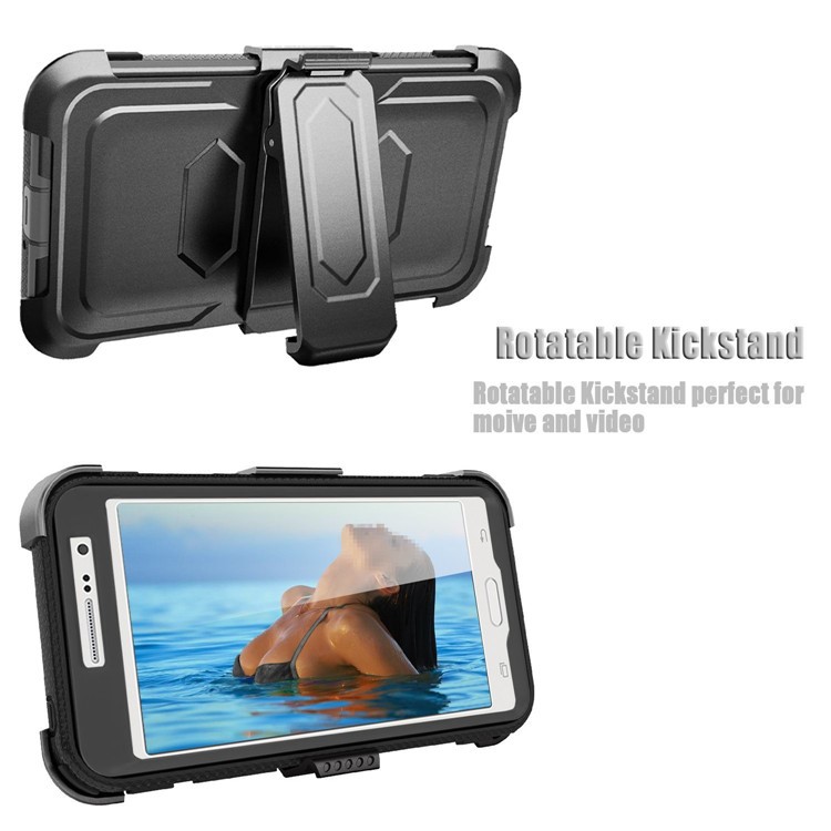 PC + TPU Belt Clip Kickstand Hybrid Anti-dust Mobile Protective Casing for Samsung Galaxy J2 Prime SM-G532 / Grand Prime SM-G530H - Grey-2