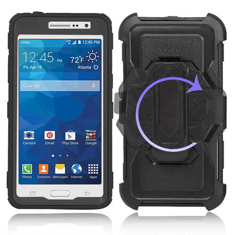 PC + TPU Belt Clip Kickstand Hybrid Anti-dust Mobile Protective Casing for Samsung Galaxy J2 Prime SM-G532 / Grand Prime SM-G530H - Grey-4