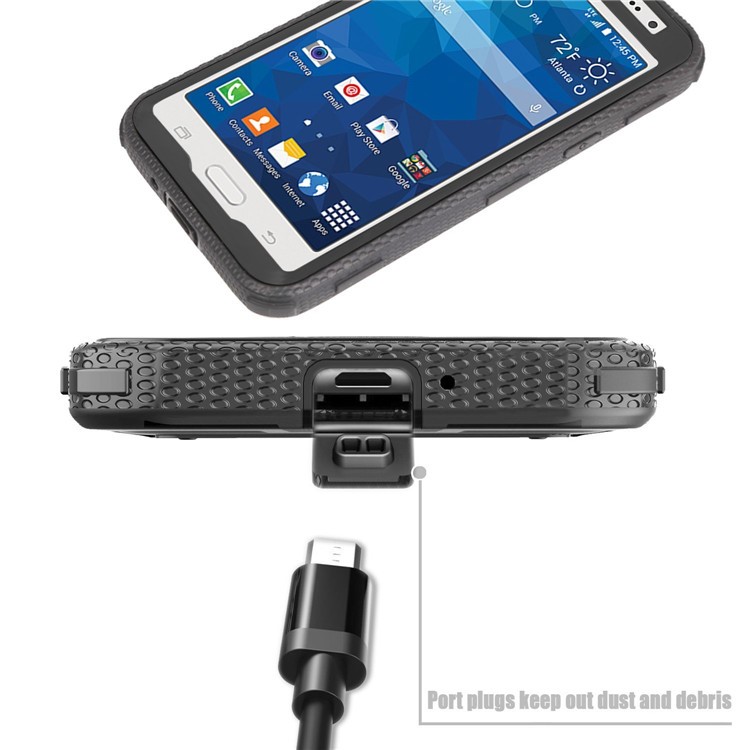 PC + TPU Belt Clip Kickstand Hybrid Anti-dust Mobile Protective Casing for Samsung Galaxy J2 Prime SM-G532 / Grand Prime SM-G530H - Grey-5