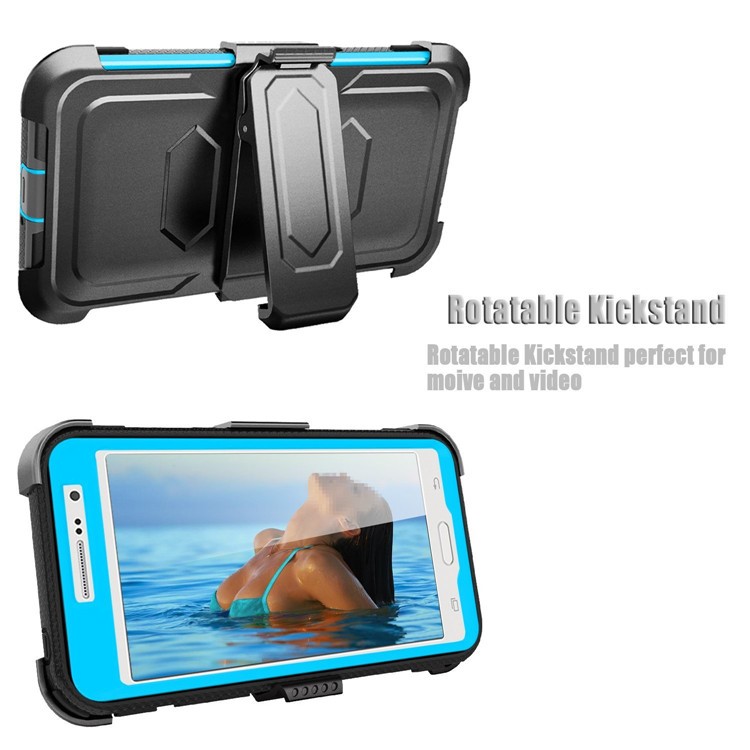 PC + TPU Belt Clip Kickstand Hybrid Shockproof Phone Cover for Samsung Galaxy J2 Prime SM-G532 / Grand Prime SM-G530H - Blue-2