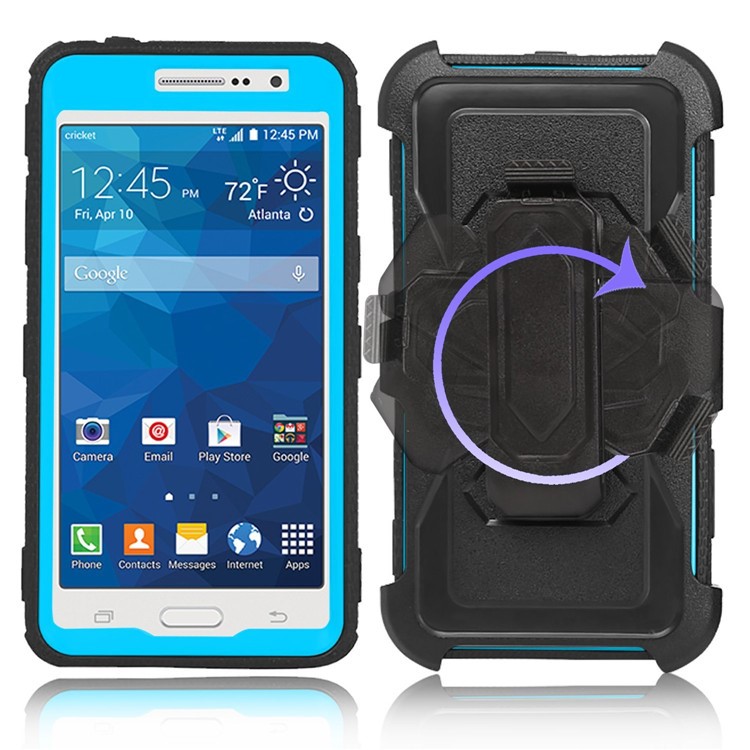 PC + TPU Belt Clip Kickstand Hybrid Shockproof Phone Cover for Samsung Galaxy J2 Prime SM-G532 / Grand Prime SM-G530H - Blue-3