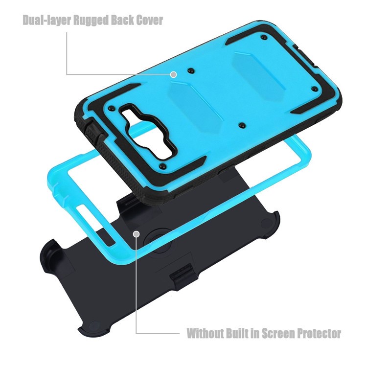 PC + TPU Belt Clip Kickstand Hybrid Shockproof Phone Cover for Samsung Galaxy J2 Prime SM-G532 / Grand Prime SM-G530H - Blue-5