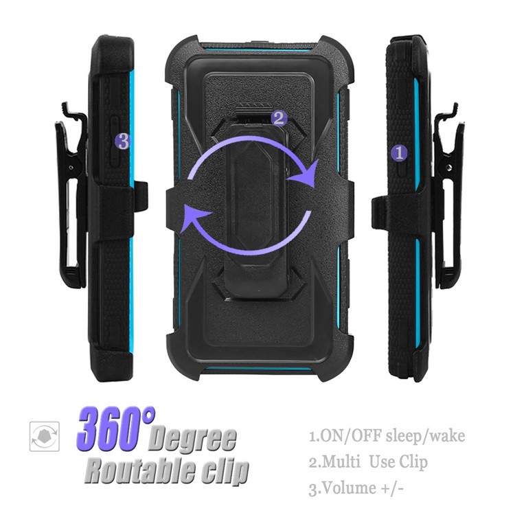 PC + TPU Belt Clip Kickstand Hybrid Shockproof Phone Cover for Samsung Galaxy J2 Prime SM-G532 / Grand Prime SM-G530H - Blue-6