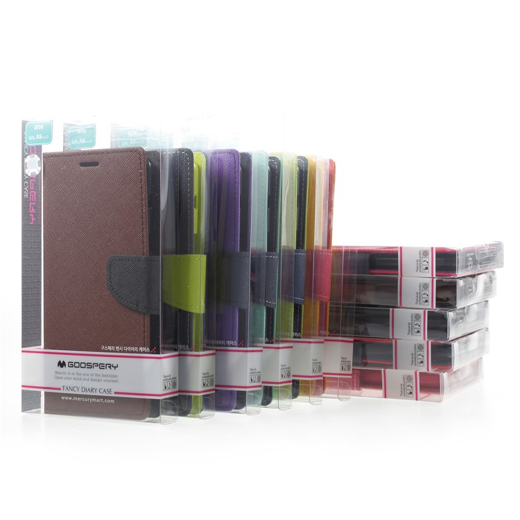 MERCURY GOOSPERY PU Leather Wallet Phone Cover for Samsung Galaxy A8 (2018) - Rose-6