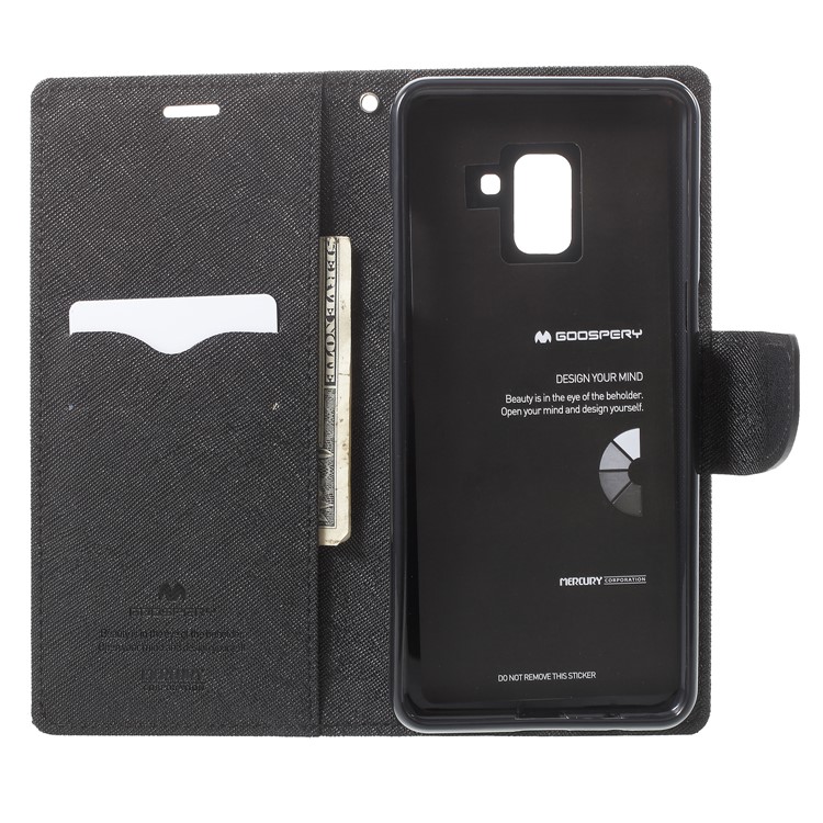 MERCURY GOOSPERY PU Leather Wallet Phone Case for Samsung Galaxy A8 (2018) - Black-5